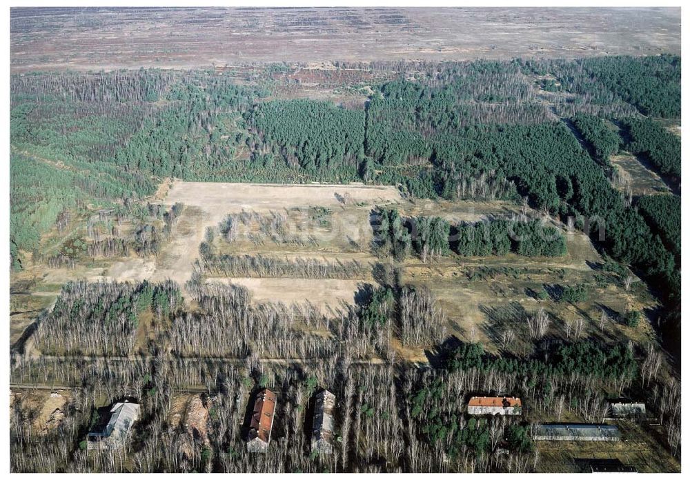 Aerial image Drachhausen - Ehemaliges Kasernengelände bei Drachhausen in Brandenburg. Renaturierungsfläche der Brandenburgischen Boden GmbH.