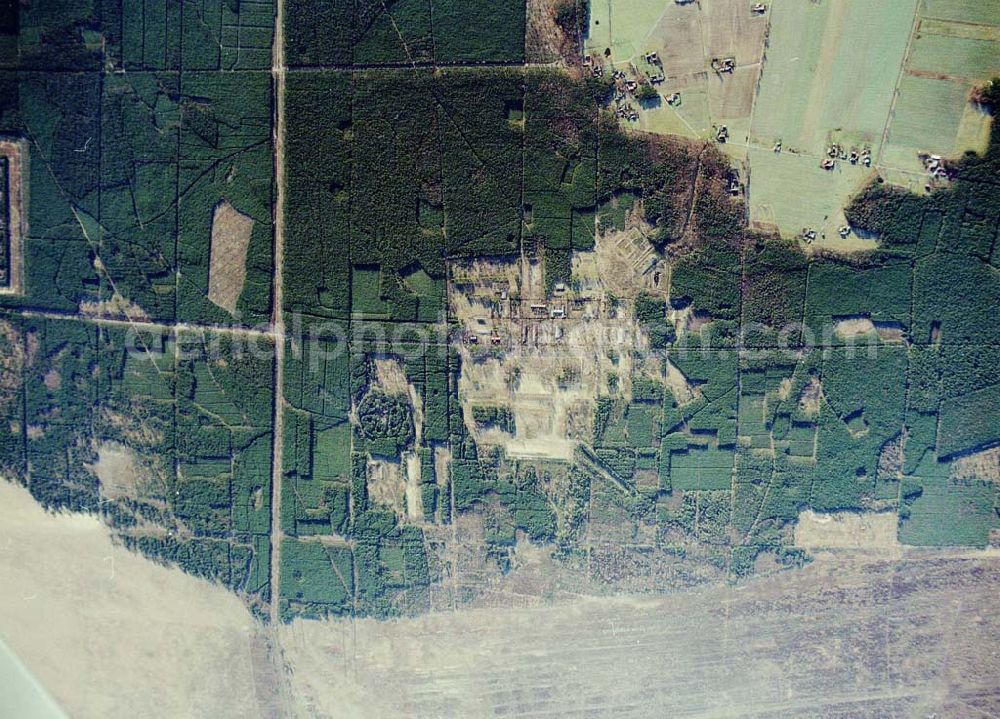 Aerial image Drachhausen - Ehemaliges Kasernengelände bei Drachhausen in Brandenburg. Renaturierungsfläche der Brandenburgischen Boden GmbH.