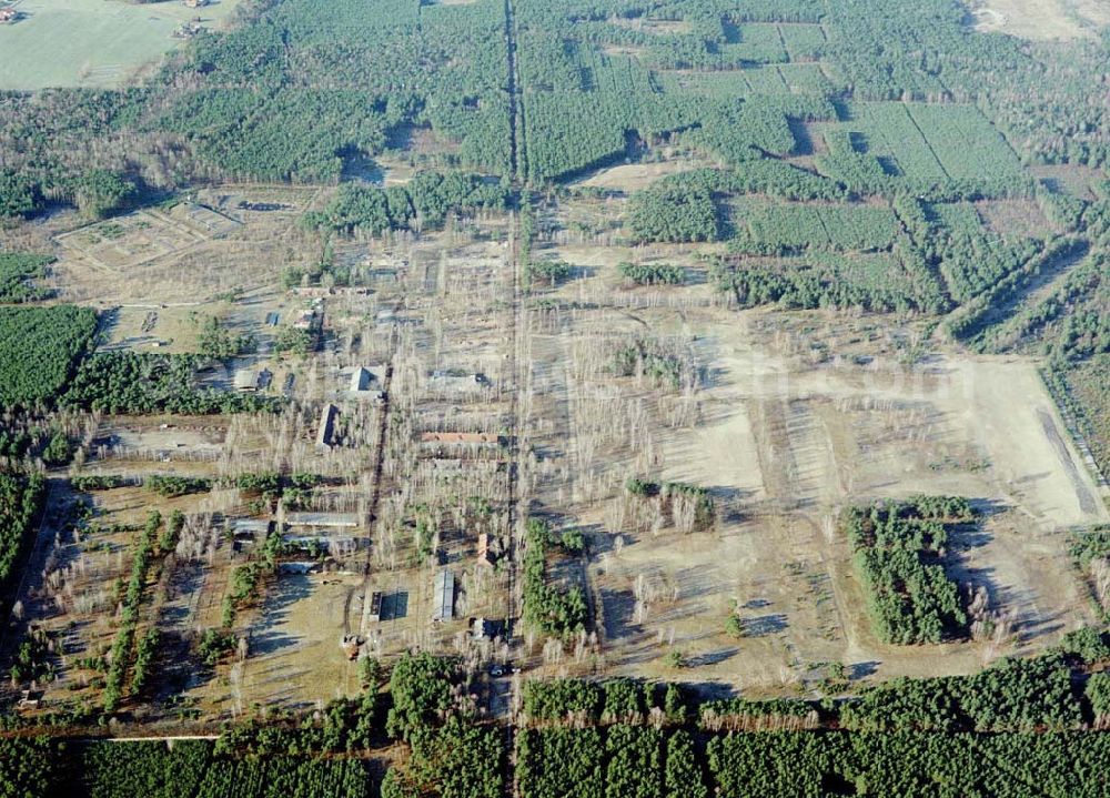 Drachhausen from above - Ehemaliges Kasernengelände bei Drachhausen in Brandenburg. Renaturierungsfläche der Brandenburgischen Boden GmbH.