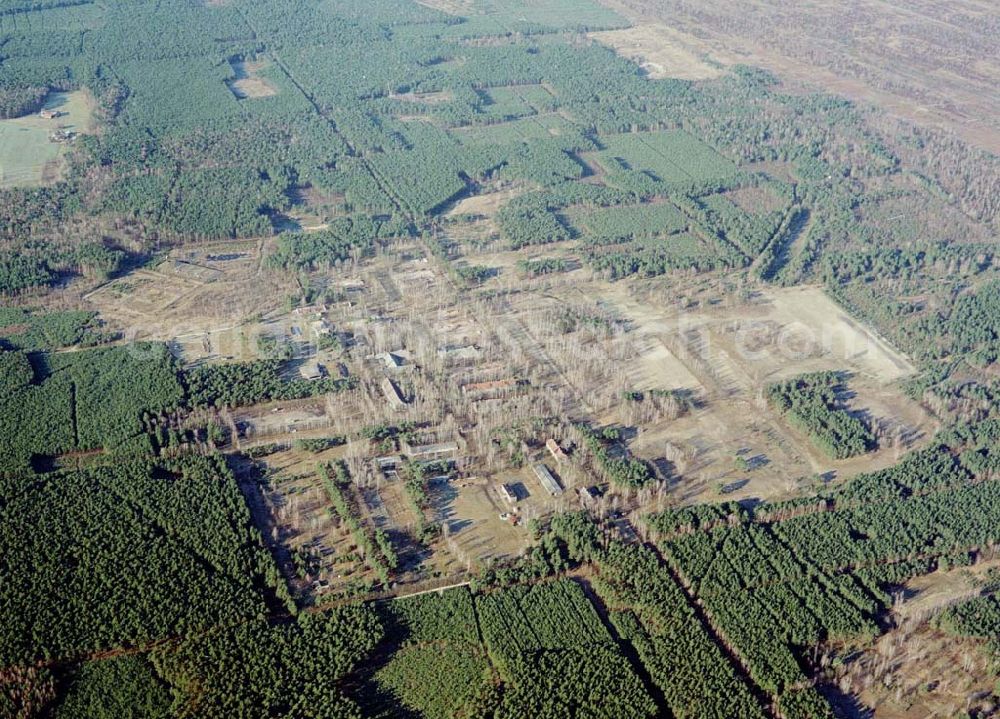 Drachhausen from the bird's eye view: Ehemaliges Kasernengelände bei Drachhausen in Brandenburg. Renaturierungsfläche der Brandenburgischen Boden GmbH.