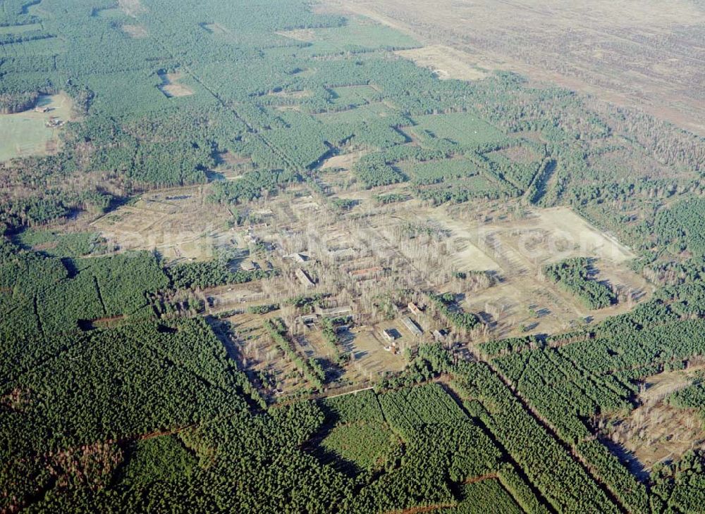 Aerial image Drachhausen - Ehemaliges Kasernengelände bei Drachhausen in Brandenburg. Renaturierungsfläche der Brandenburgischen Boden GmbH.