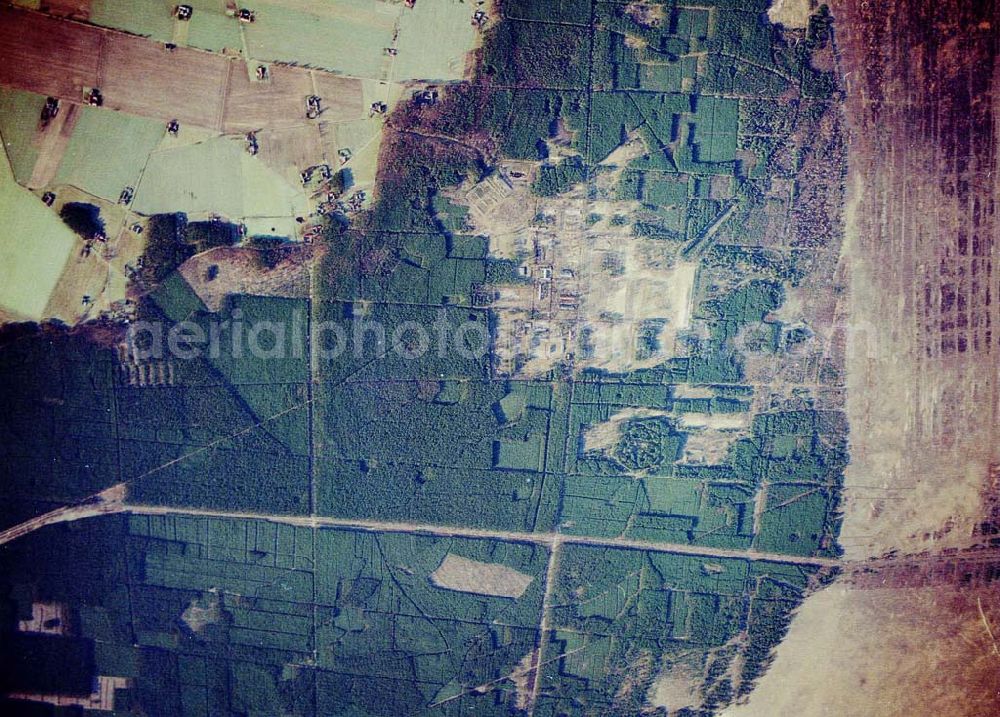 Aerial image Drachhausen - Ehemaliges Kasernengelände bei Drachhausen in Brandenburg. Renaturierungsfläche der Brandenburgischen Boden GmbH.