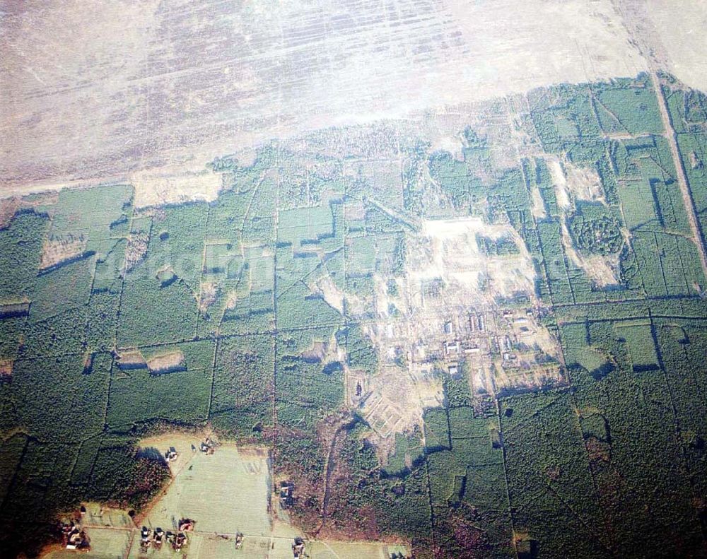 Aerial image Drachhausen - Ehemaliges Kasernengelände bei Drachhausen in Brandenburg. Renaturierungsfläche der Brandenburgischen Boden GmbH.