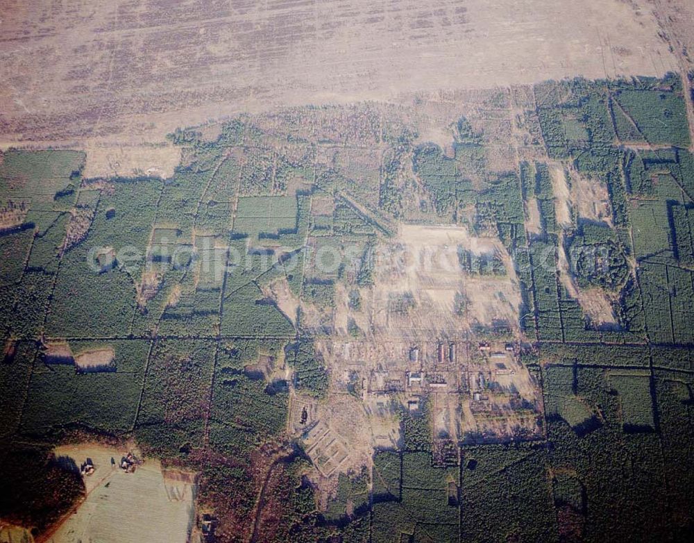 Aerial photograph Drachhausen - Ehemaliges Kasernengelände bei Drachhausen in Brandenburg. Renaturierungsfläche der Brandenburgischen Boden GmbH.