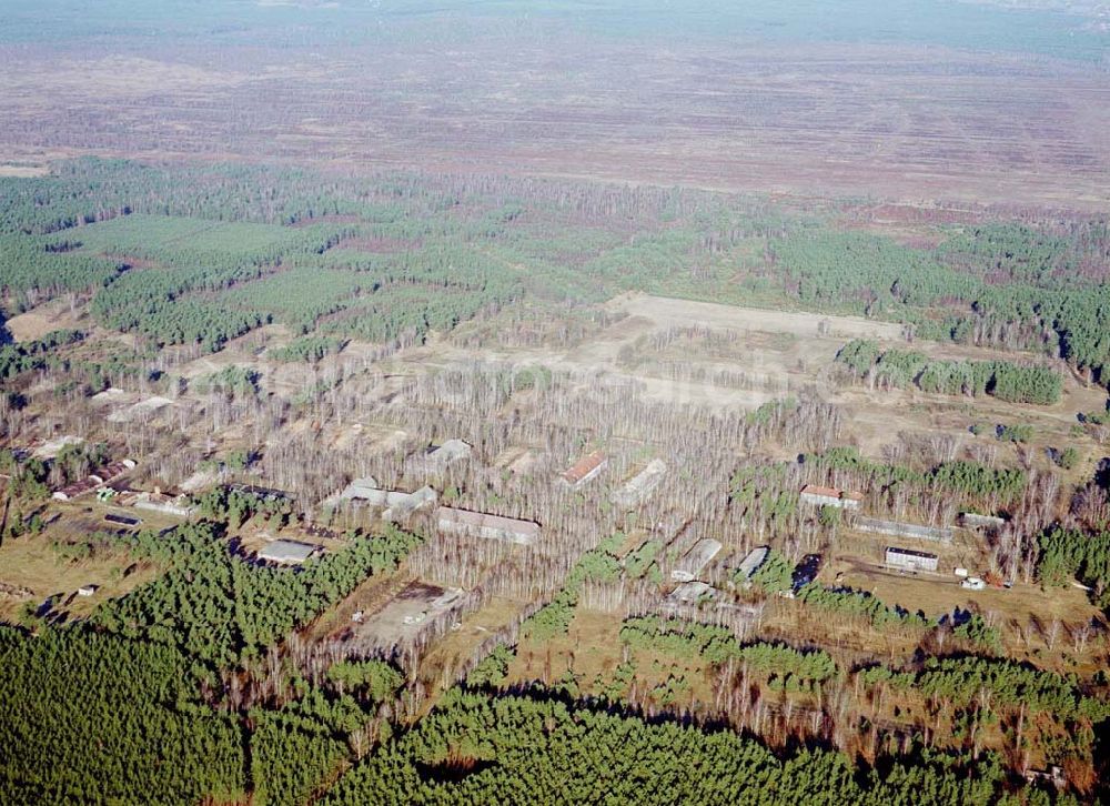 Drachhausen from the bird's eye view: Ehemaliges Kasernengelände bei Drachhausen in Brandenburg. Renaturierungsfläche der Brandenburgischen Boden GmbH.