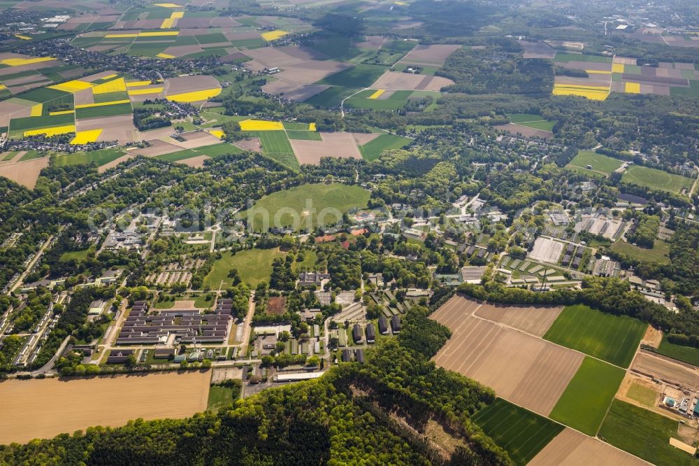 Mönchengladbach from the bird's eye view: Former barracks of the British Army of the Rhine - JHQ site in Rheindahlen as host of Rock am Ring in Moenchengladbach in North Rhine-Westphalia