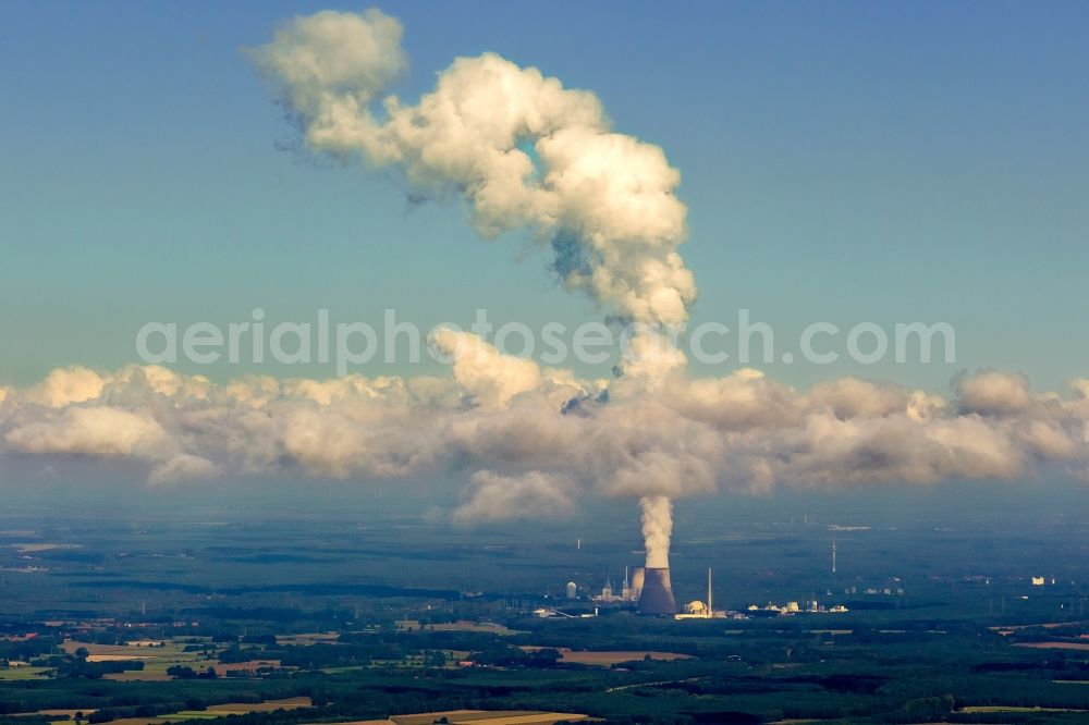 Aerial photograph Lingen (Ems) - Former Kernkaftwerk NPP and natural gas power plant Emsland in Lingen on the Ems in Lower Saxony