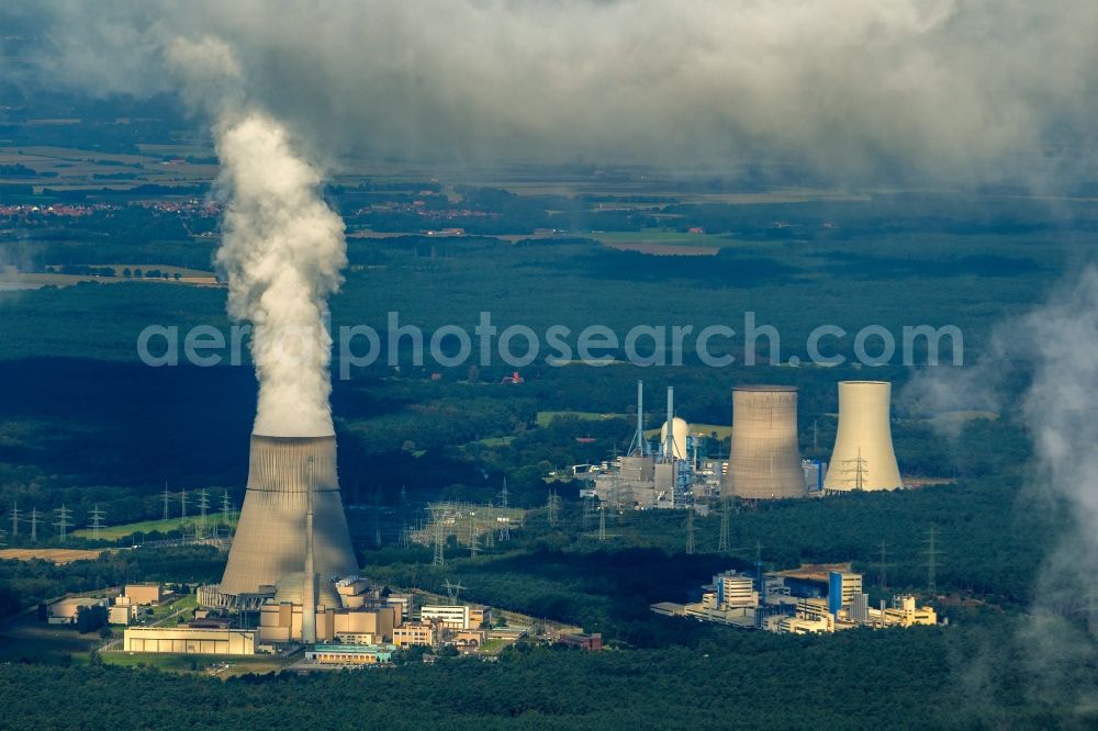 Aerial image Lingen (Ems) - Former Kernkaftwerk NPP and natural gas power plant Emsland in Lingen on the Ems in Lower Saxony