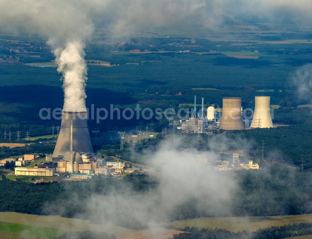 Aerial photograph Lingen (Ems) - Former Kernkaftwerk NPP and natural gas power plant Emsland in Lingen on the Ems in Lower Saxony