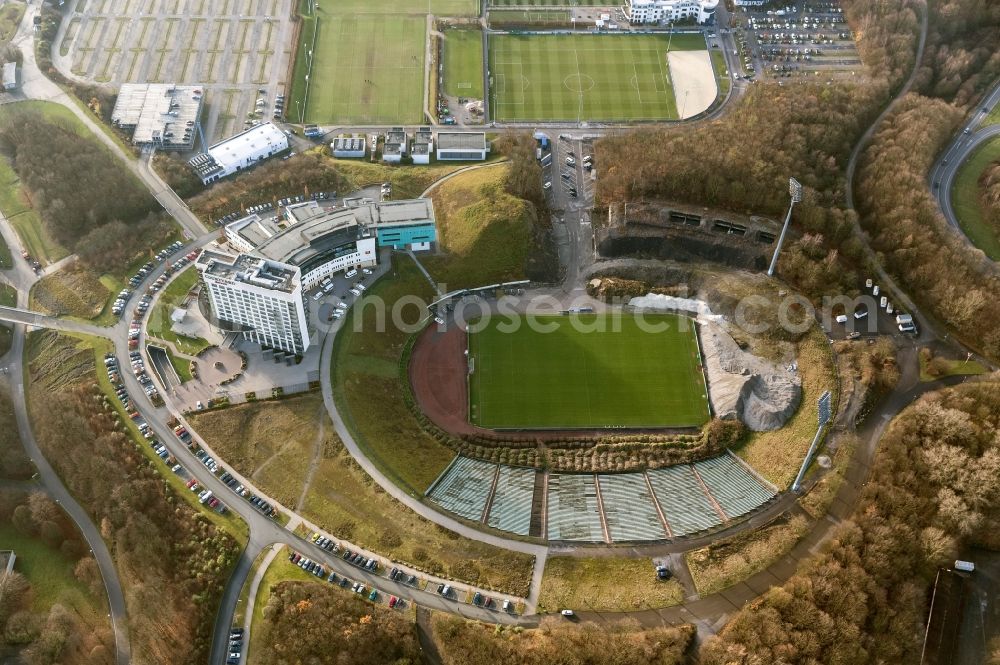 Aerial image Gelsenkirchen - View of the former Park stadium of football club Schalke, which is now used for training ticks