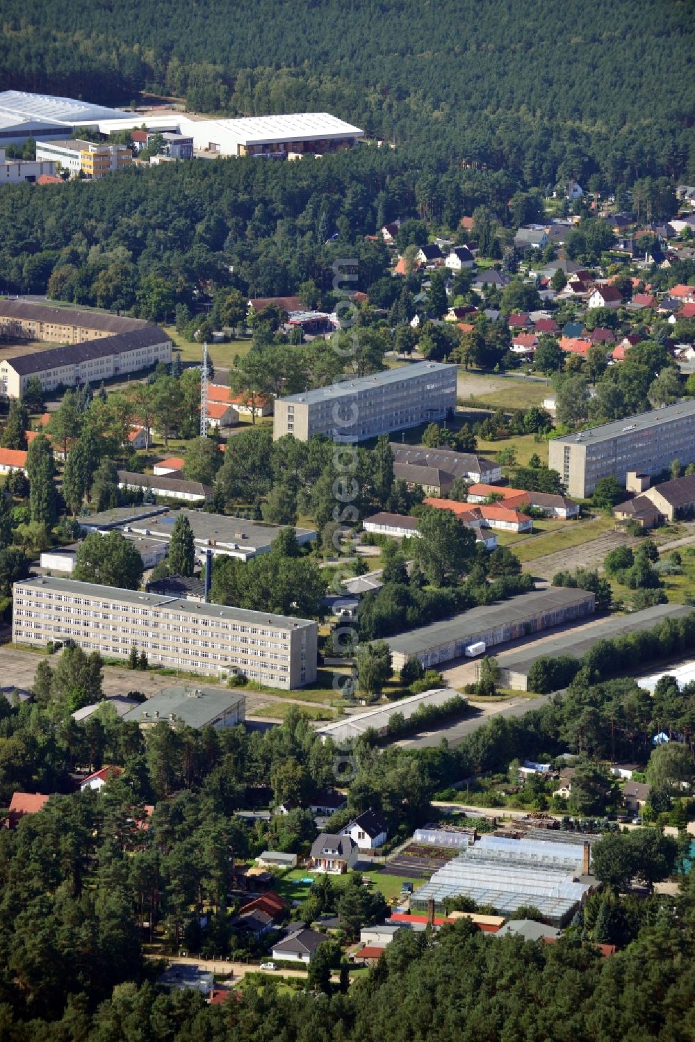 Aerial photograph Wandlitz - View of former police terrain in the district Basdorf of the town Wandlitz in Brandenburg