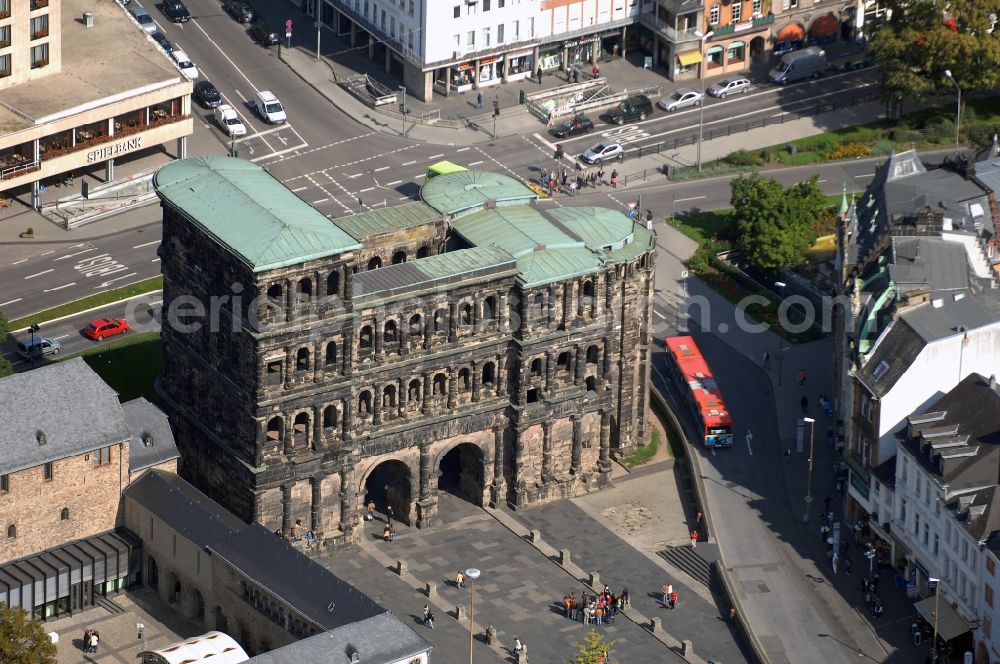 Trier from above - Former Roman Porta Nigra - the city's landmarks in Trier in Rhineland-Palatinate