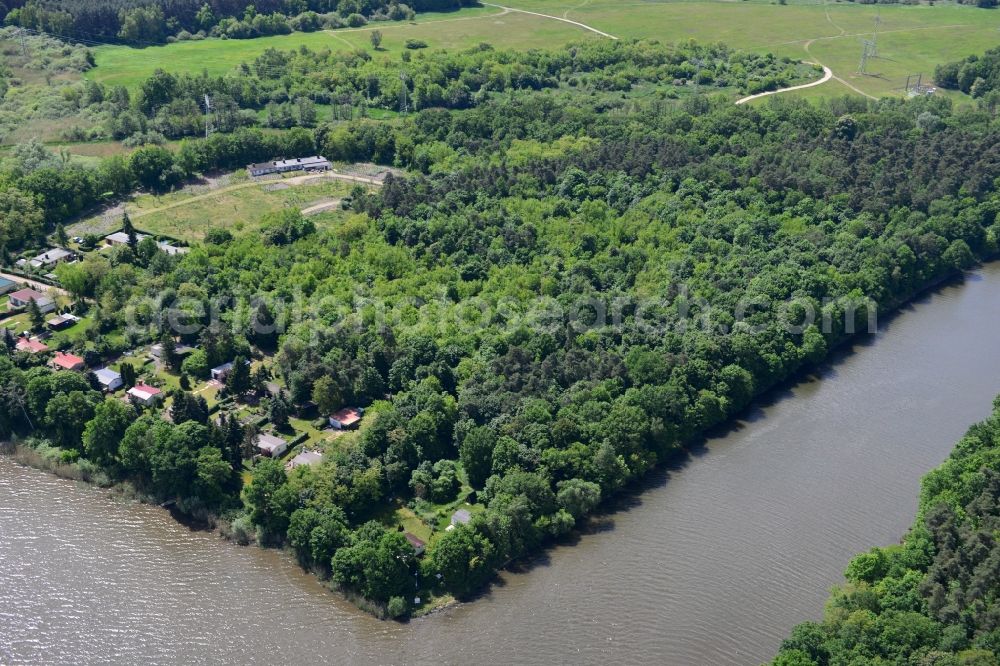 Aerial photograph Wusterwitz - Former zoo grounds on the Elbe-Havel Canal at Wusterwitz in Brandenburg