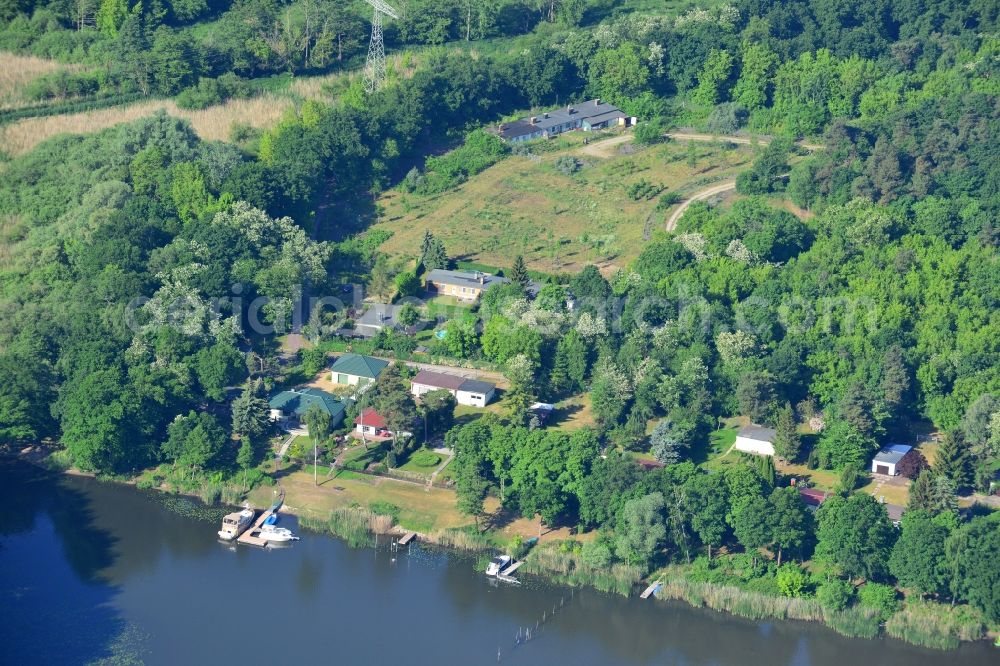 Aerial photograph Wusterwitz - Former zoo grounds on the Elbe-Havel Canal at Wusterwitz in Brandenburg