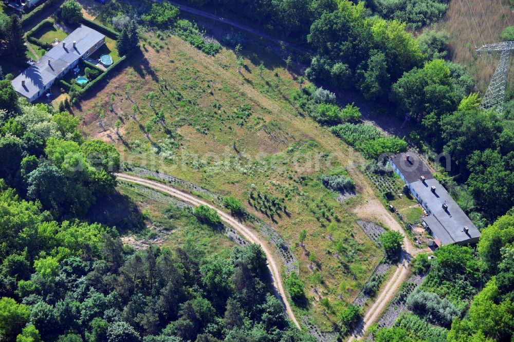 Wusterwitz from the bird's eye view: Former zoo grounds on the Elbe-Havel Canal at Wusterwitz in Brandenburg