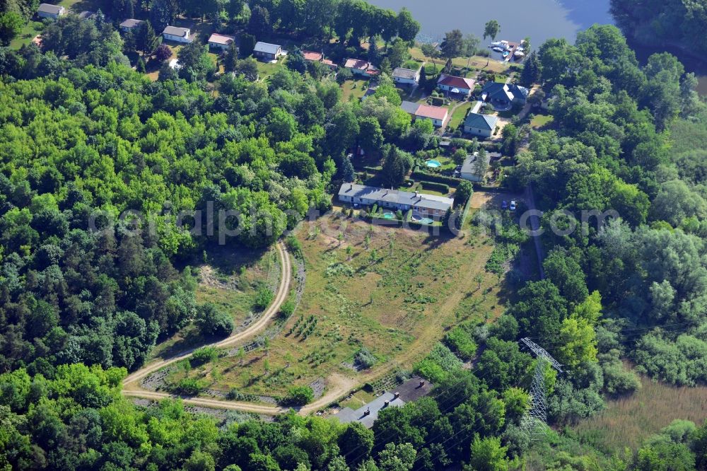 Wusterwitz from above - Former zoo grounds on the Elbe-Havel Canal at Wusterwitz in Brandenburg