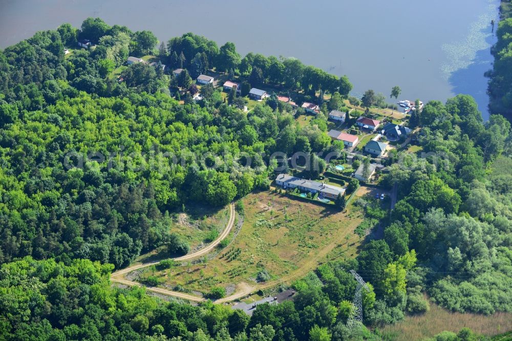 Wusterwitz from the bird's eye view: Former zoo grounds on the Elbe-Havel Canal at Wusterwitz in Brandenburg