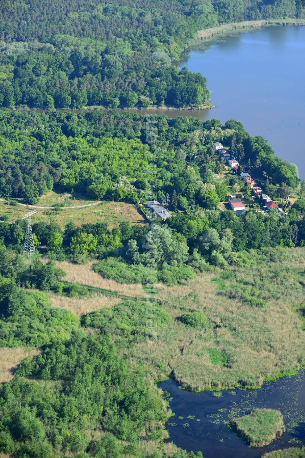 Aerial photograph Wusterwitz - Former zoo grounds on the Elbe-Havel Canal at Wusterwitz in Brandenburg