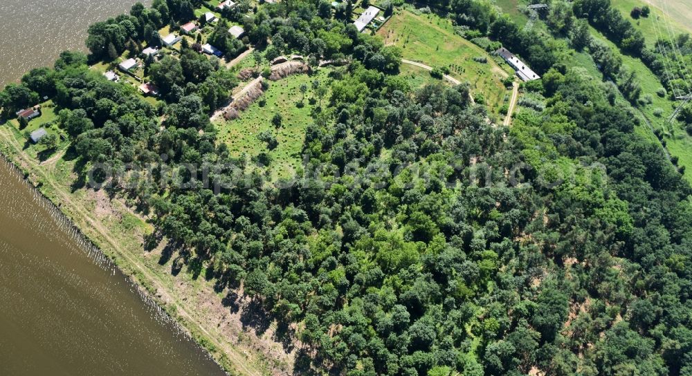 Wusterwitz from above - Former zoo grounds on the Elbe-Havel Canal at Wusterwitz in Brandenburg