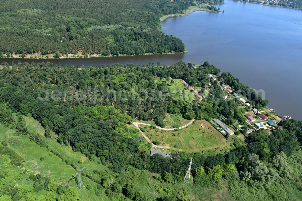 Wusterwitz from the bird's eye view: Former zoo grounds on the Elbe-Havel Canal at Wusterwitz in Brandenburg