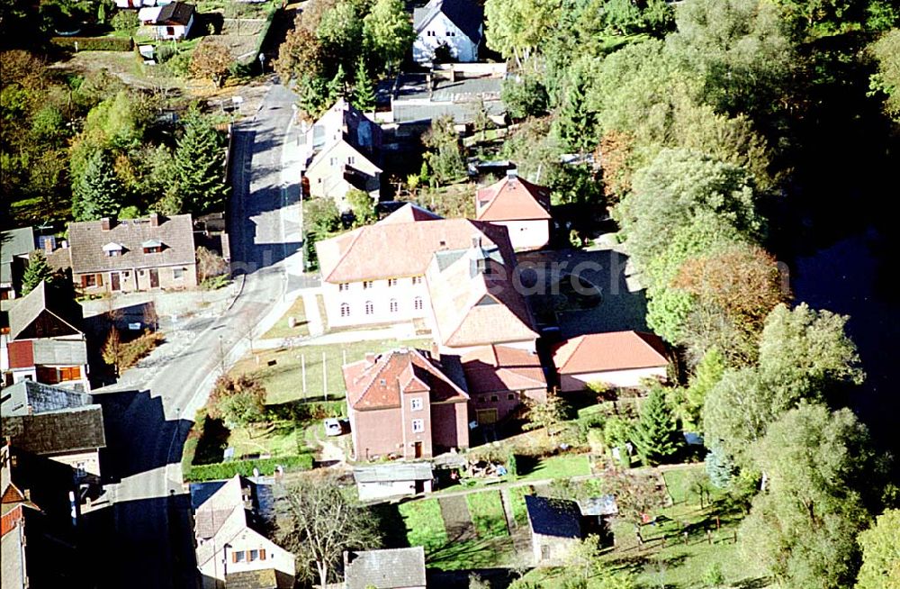 Aerial photograph Eberswalde / Brandenburg - Eichamt an der Messingwerksiedlung (UNESCO-Denkmalsliste) in Eberswalde - Finow (Brandenburg). Bauordnungsamt Untere Denkmalschutzbehörde Heegermühler Str. 75 16225 Eberswalde Tel: 03334/214385 Fax: 03334/214379 E-mail: martina.Kohl@barnim.de