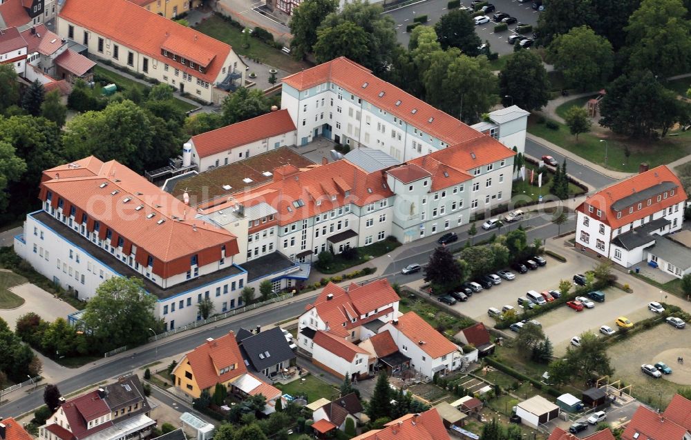 Aerial image Worbis - The clinic Eichsfeldklinikum by the side of the road Elisabethstraße in Worbis in Thuringia