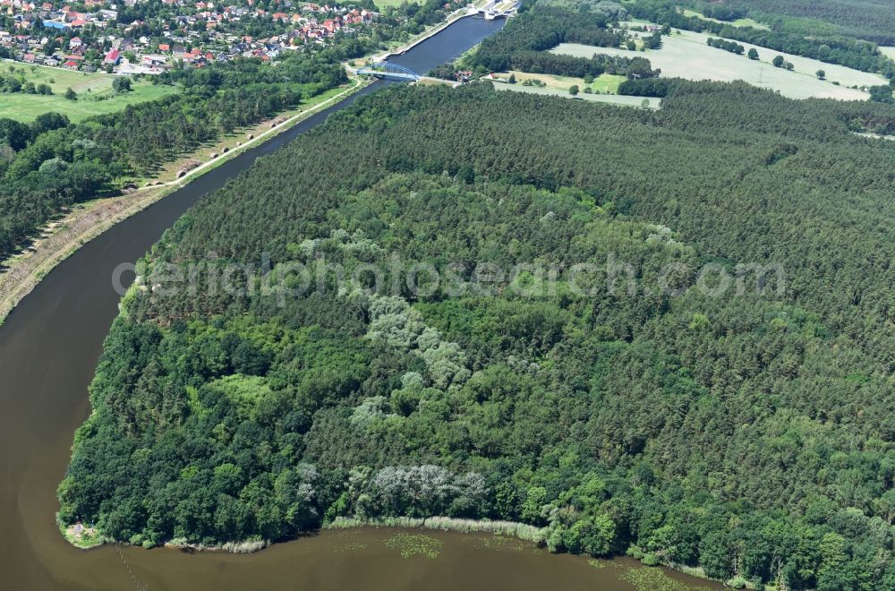 Bensdorf from above - Creation of habitat for the sand lizard in Bensdorf in the state Brandenburg