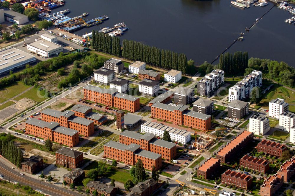 Berlin from above - The former buildung of the prison in Berlin-Rummelsburg. In the existing buildings, originated 150 freehold flats