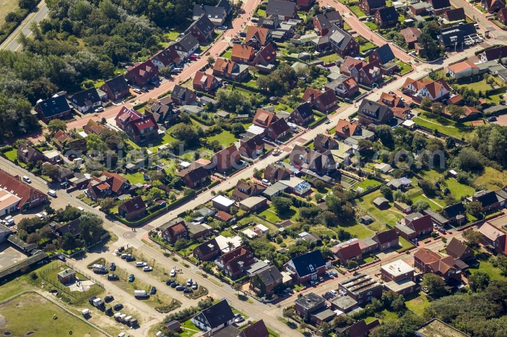 Norderney from the bird's eye view: Single and multi-family housing development on the island of Norderney in Lower Saxony