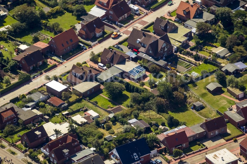 Aerial image Norderney - Single and multi-family housing development on the island of Norderney in Lower Saxony