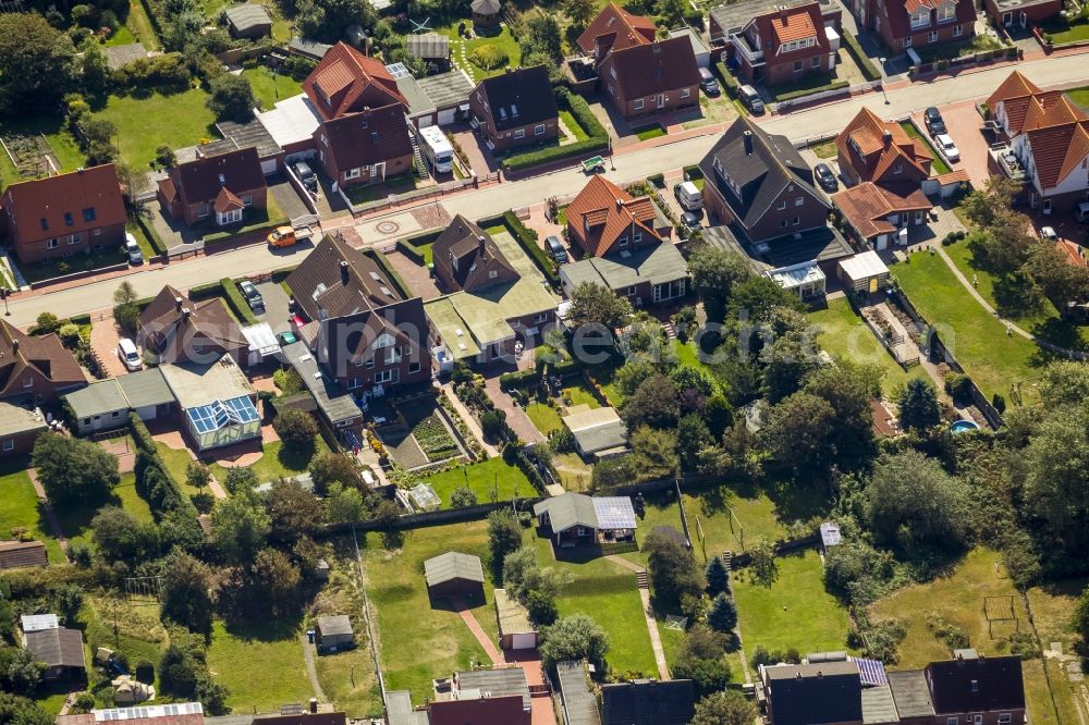 Aerial photograph Norderney - Single and multi-family housing development on the island of Norderney in Lower Saxony