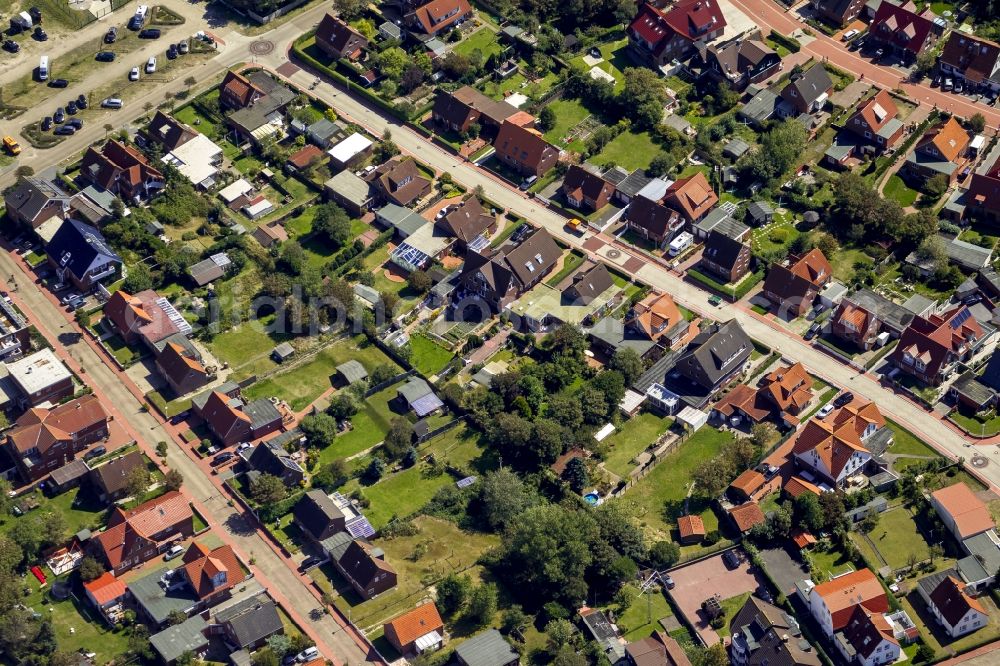 Norderney from above - Single and multi-family housing development on the island of Norderney in Lower Saxony