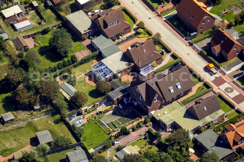 Norderney from the bird's eye view: Single and multi-family housing development on the island of Norderney in Lower Saxony