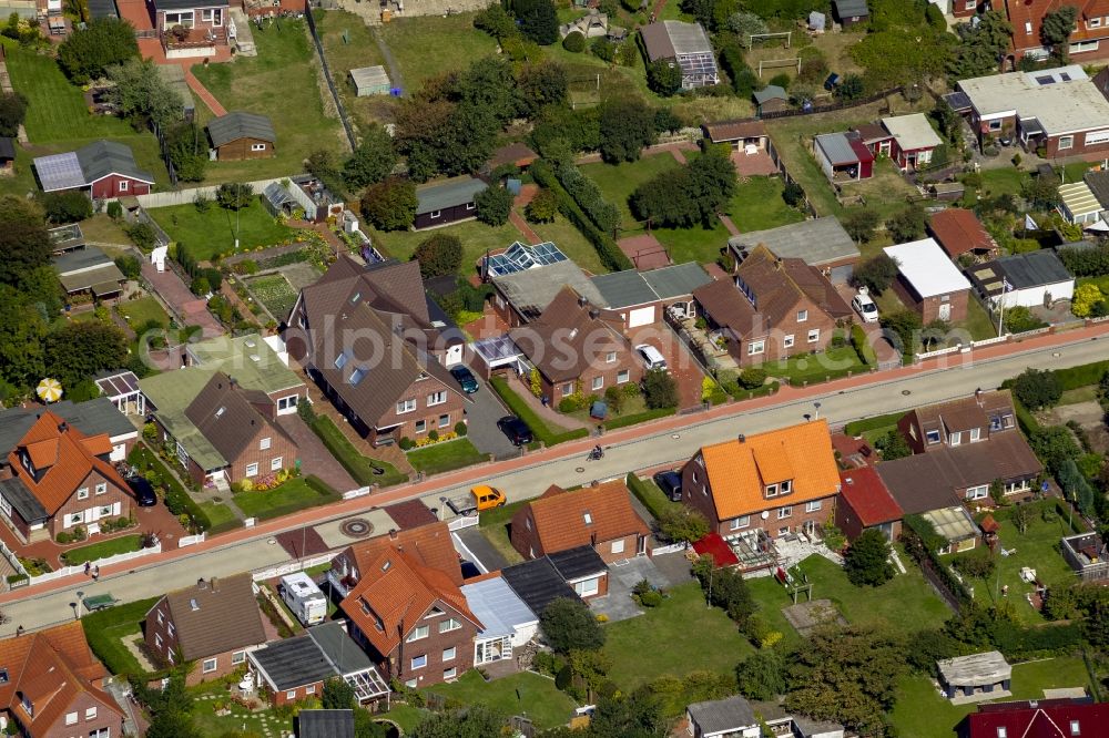 Aerial image Norderney - Single and multi-family housing development on the island of Norderney in Lower Saxony