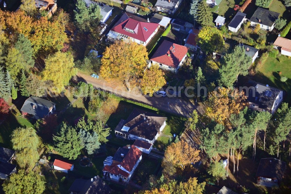 Aerial image Vogelsdorf - Single-family and small residential garden Fredersdorf Bird village in Brandenburg