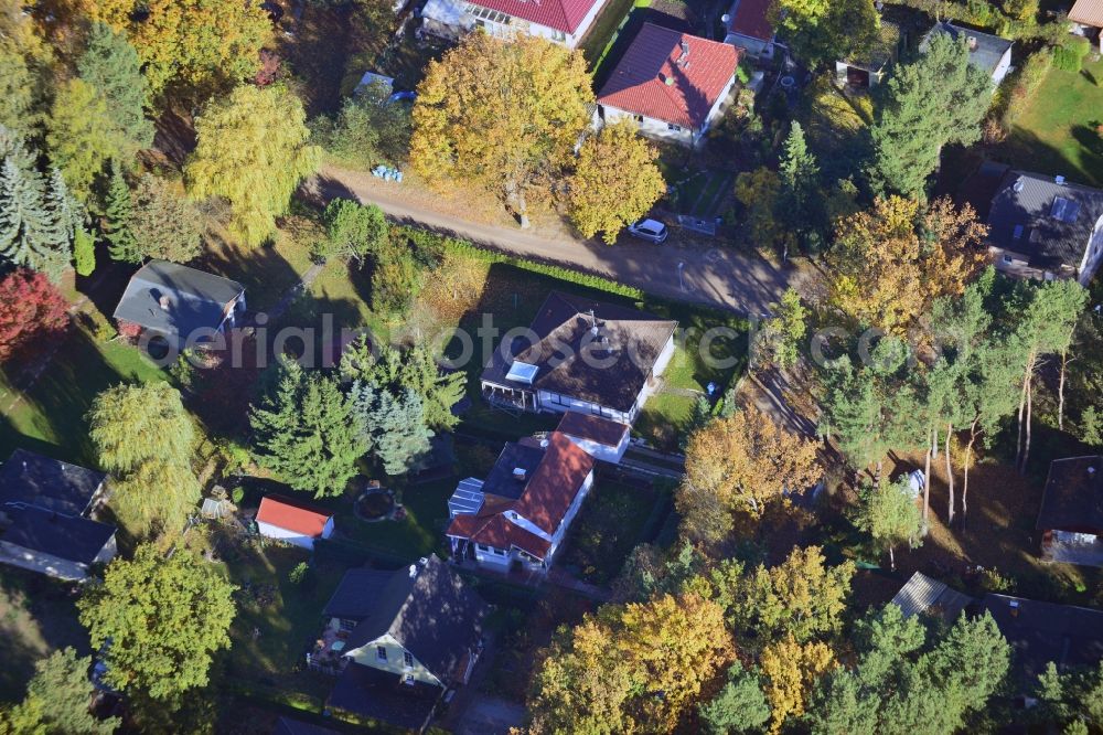 Aerial photograph Vogelsdorf - Single-family and small residential garden Fredersdorf Bird village in Brandenburg