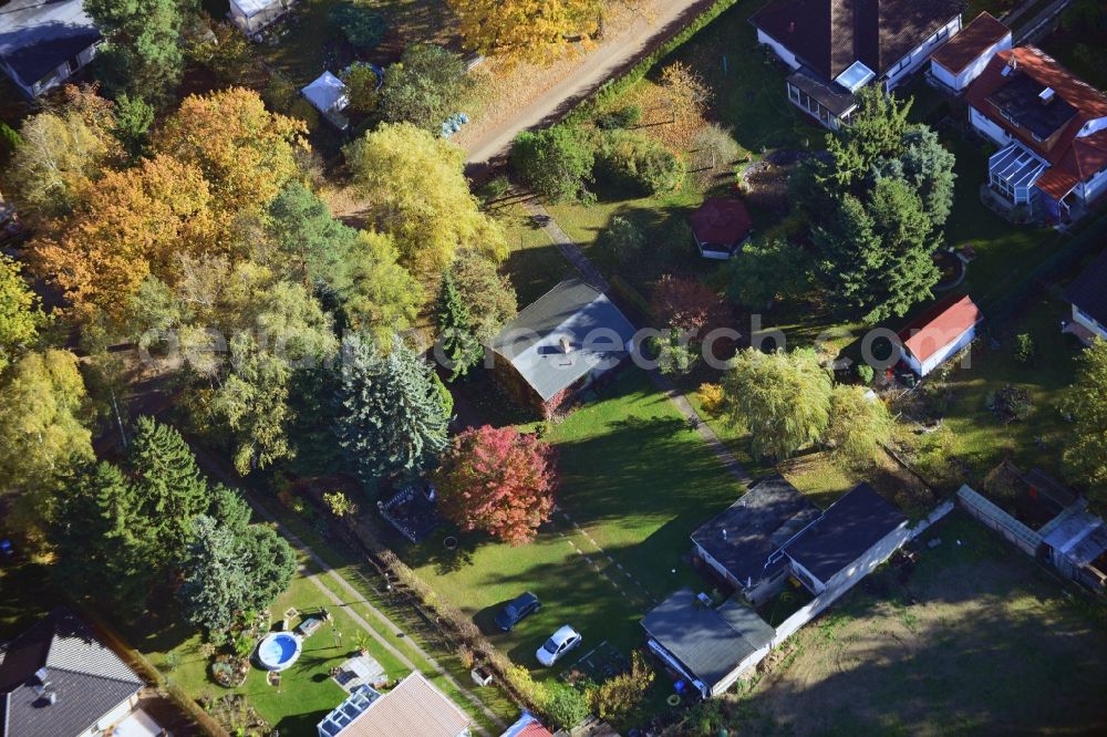 Aerial image Vogelsdorf - Single-family and small residential garden Fredersdorf Bird village in Brandenburg