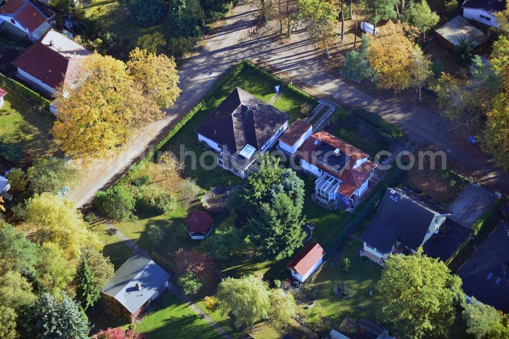 Aerial photograph Vogelsdorf - Single-family and small residential garden Fredersdorf Bird village in Brandenburg