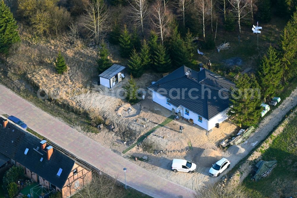 Aerial image Groß Daberkow - Construction site for the new construction of a detached house in a family house - settlement along the Zum Pastorhaus in Gross Daberkow in the state Mecklenburg - Western Pomerania, Germany