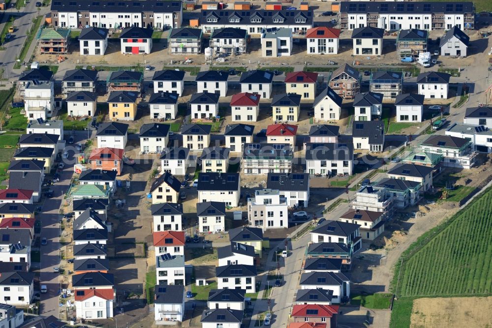 Berlin Treptow - Köpenick from the bird's eye view: Single-family and terraced houses - residential / residential park Carlsgarten Karl Horst in Berlin