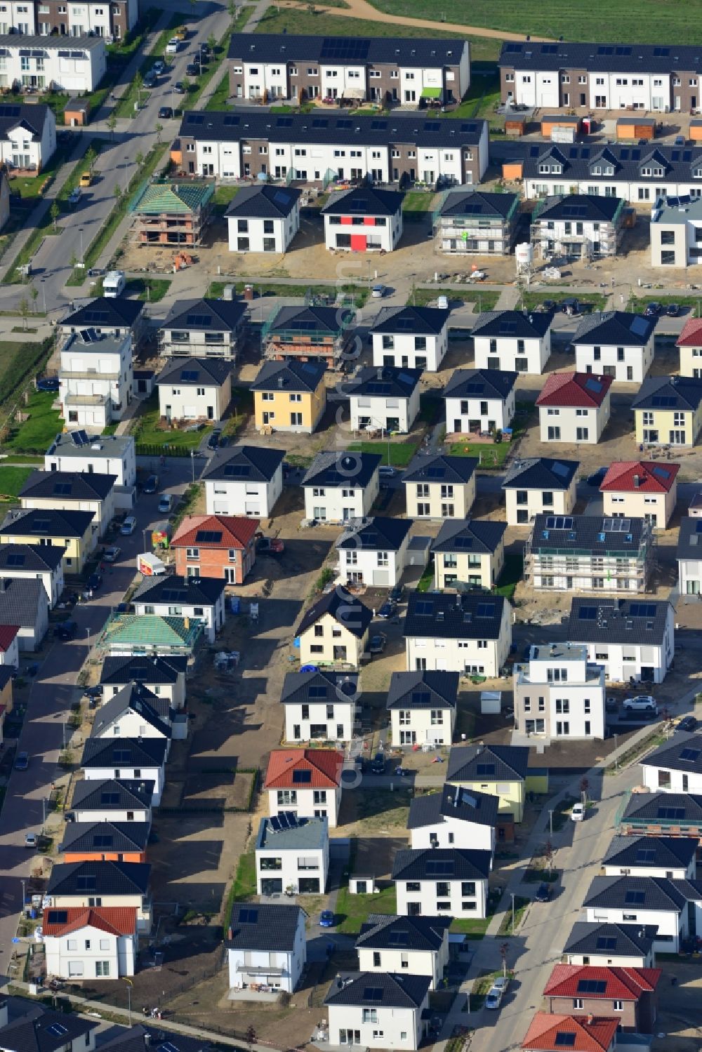 Aerial photograph Berlin Treptow - Köpenick - Single-family and terraced houses - residential / residential park Carlsgarten Karl Horst in Berlin