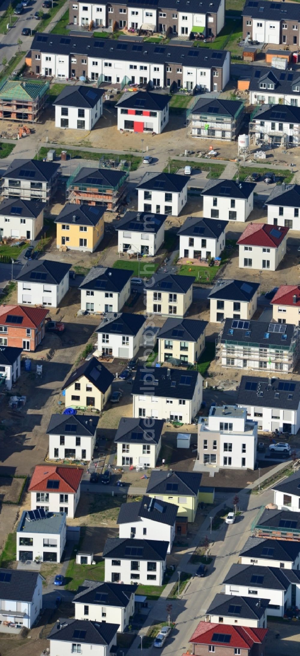 Berlin Treptow - Köpenick from above - Single-family and terraced houses - residential / residential park Carlsgarten Karl Horst in Berlin