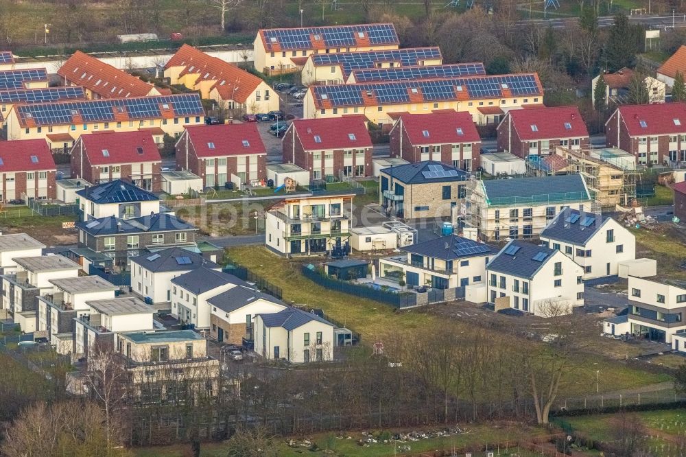 Aerial photograph Hamm - Residential area of a single-family housing estate on Beisenkamp in Hamm at Ruhrgebiet in the state North Rhine-Westphalia, Germany