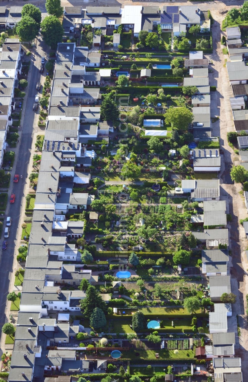 Aerial photograph Dessau - Residential estate on the Damaschkestraße, Nordweg and Doppelreihe in Dessau - Roßlau in Saxony-Anhalt