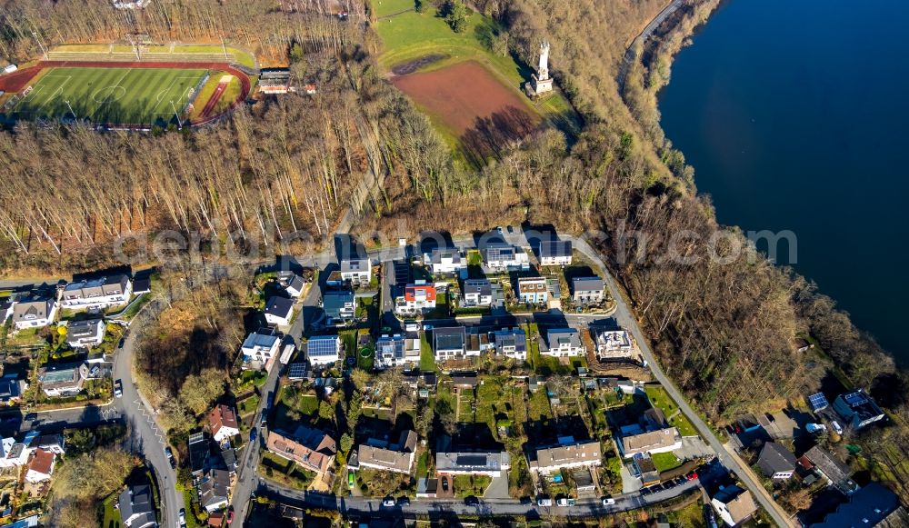 Wetter (Ruhr) from the bird's eye view: Single-family residential area of settlement on Harkortberg in Wetter (Ruhr) in the state North Rhine-Westphalia, Germany