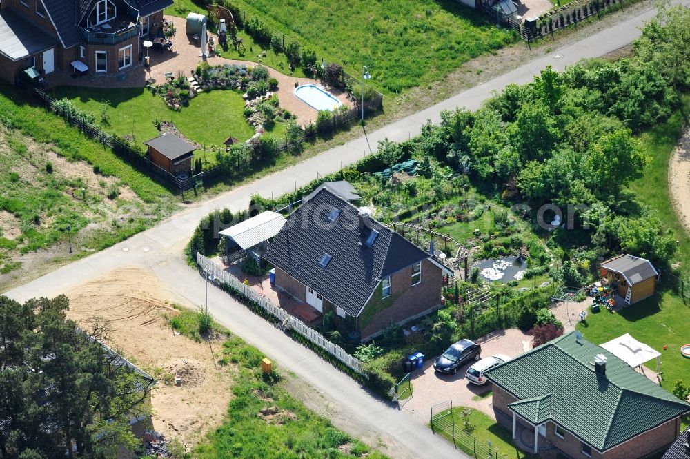 Aerial image Werneuchen - View of the house - residential area in the Rose Ring 16356 Werneuchen