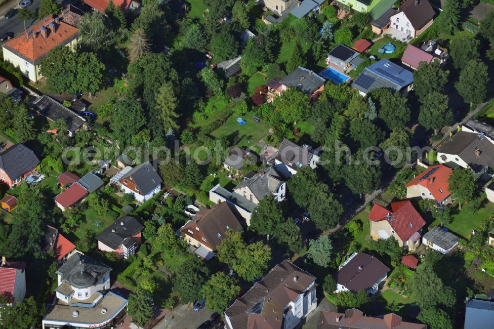 Berlin Mahlsdorf from above - Single house - residential area on the Seestrasse in Berlin - Mahlsdorf-South