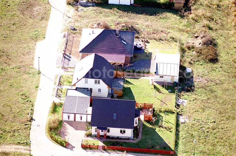 Aerial image Eberswalde-Lichterfelde / Brandenburg - Einfamilienhausneubausiedlung an der Messingwerkstraße im Stadtteil Lichterfelde von Eberswalde in Brandenburg.