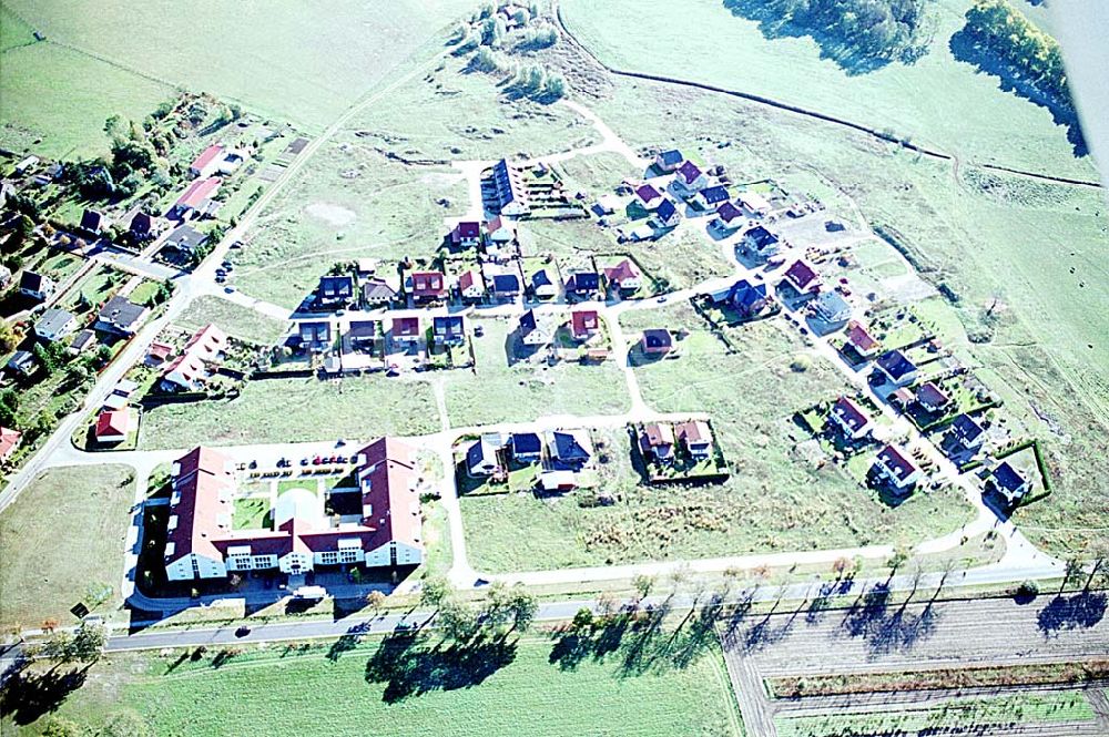 Aerial image Eberswalde-Lichterfelde / Brandenburg - Einfamilienhausneubausiedlung an der Messingwerkstraße im Stadtteil Lichterfelde von Eberswalde in Brandenburg.