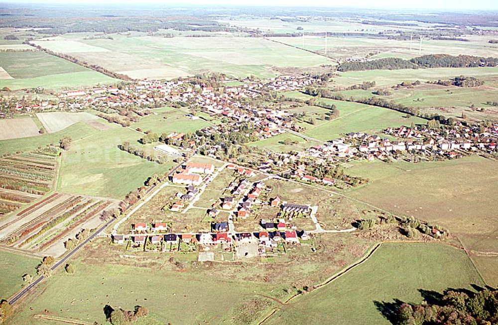 Eberswalde-Lichterfelde / Brandenburg from the bird's eye view: Einfamilienhausneubausiedlung an der Messingwerkstraße im Stadtteil Lichterfelde von Eberswalde in Brandenburg.